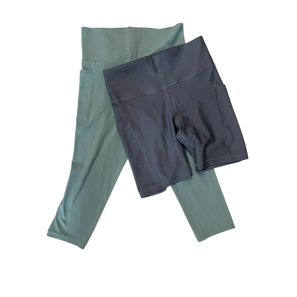 Athleta Lot Interval Stash 7' Short & Salutation Stash Cinch Capri Legging M - Picture 3 of 11